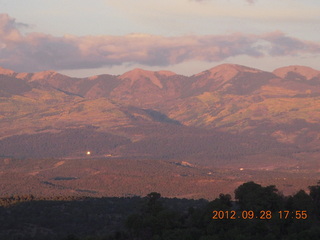 back to Durango - sunset mountains