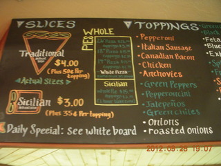 Durango pizza place - menu