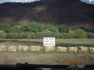 454 81v. Durango-Silverton Narrow Gauge Railroad - rocks for sale sign