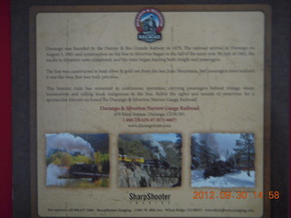 68 81w. Durango-Silverton railroad literature