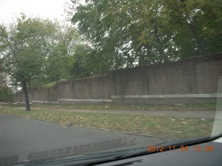 driving along an autumn city street