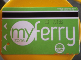 Sydney Harbour - ferry ticket