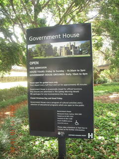 Sydney Harbour gardens sign