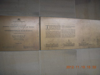 Sydney Harbour gardens - music conservatory history signs