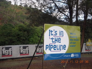 40 83c. Cairns morning run - pipeline sign