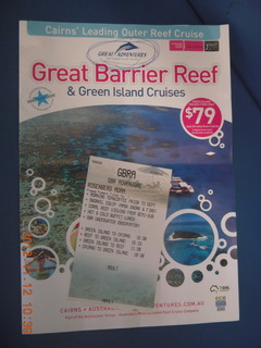 89 83c. Great Barrier Reef tour - ticket