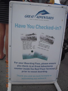95 83c. Great Barrier Reef tour sign