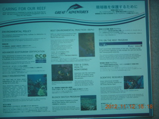 135 83c. Great Barrier Reef tour - underwater view sign