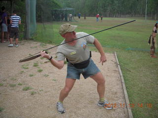 116 83d. Tjapukai Aboriginal Cultural Park - Adam throwing a spear