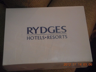 1 83e. Rydges Hotel box breakfast