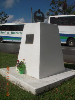 116 83e. total solar eclipse - drive back to Cairns - monument