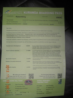 30 83f. Kurunda rain forest tour - boarding passes