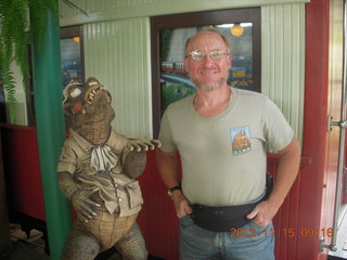 39 83f. Kurunda rain forest tour - scenic railway - crocodile statue and Adam