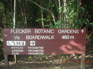 Cairns, Australia run - Cairns Botanical Garden - boardwalk sign