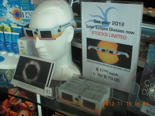 Cairns, Australia - eclipse postcards and glasses