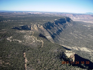 aerial - flight to Monument Valley