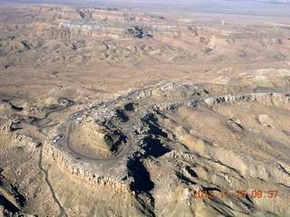 aerial - city on a ridge