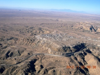 aerial - city on a ridge