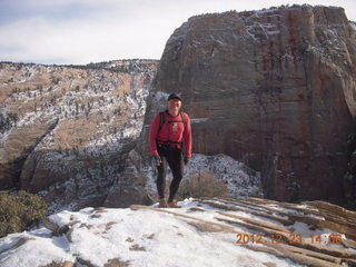 1912 84p. Zion National Park - Angels Landing hike - Adam on top