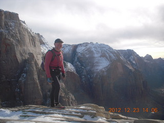 1913 84p. Zion National Park - Angels Landing hike - Adam on top