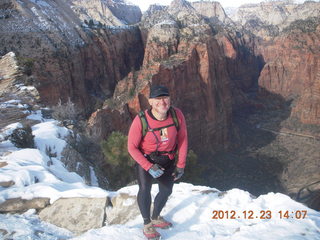 1914 84p. Zion National Park - Angels Landing hike - Adam on top