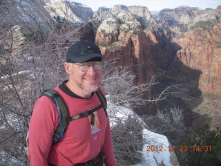 1919 84p. Zion National Park - Angels Landing hike - Adam on top