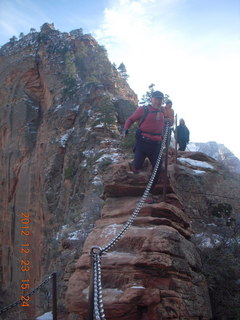1944 84p. Zion National Park - Angels Landing hike - Adam using chains