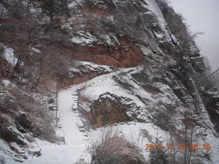 35 84q. Zion National Park - cloudy, foggy Observation Point hike