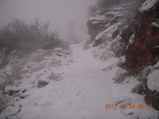 55 84q. Zion National Park - cloudy, foggy Observation Point hike