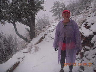 1952 84q. Zion National Park - cloudy, foggy Observation Point hike - Adam