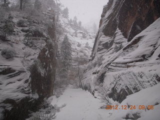 75 84q. Zion National Park - cloudy, foggy Observation Point hike