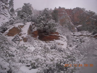 96 84q. Zion National Park - cloudy, foggy Observation Point hike