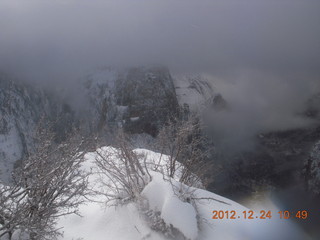 Zion National Park - cloudy, foggy Observation Point hike