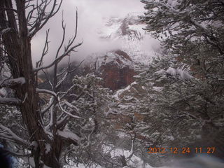 171 84q. Zion National Park - cloudy, foggy Observation Point hike