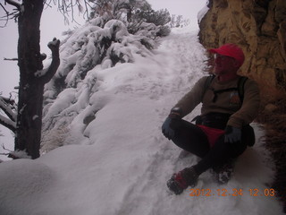 1964 84q. Zion National Park - cloudy, foggy Observation Point hike - Adam