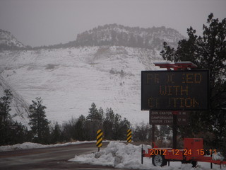 289 84q. Zion National Park - drive - road warning sign