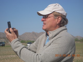 Millar airstrip - Steve Bass taking a picture