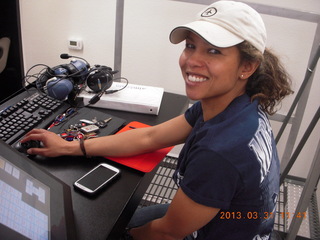 Janet D at simulator controls