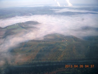 aerial - Pittsburgh ground fog