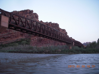 night boat ride along the Colorado River - bike bridge