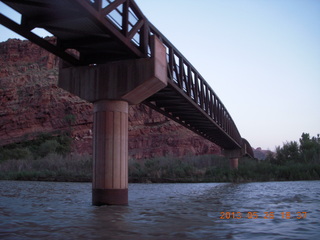 night boat ride along the Colorado River - bike bridge