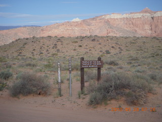 Caineville Wash Road - sign for temples