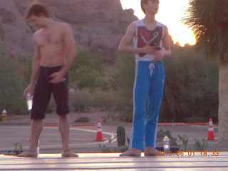 ballet dancers warming up for Topia