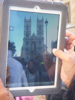 London tour - person taking a picture of Westminster Abbey