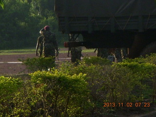 12 8f2. Uganda - Chobe Safari Lodge - soldiers for President Yoweri Museveni's arrival