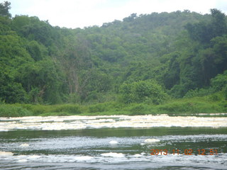 Uganda - Murcheson Falls National Park boat ride - Mucheson Falls foam