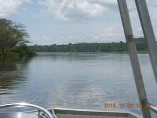 Uganda - Murcheson Falls National Park boat ride - whitewater on rocks