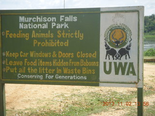 Uganda - Murcheson Falls National Park sign