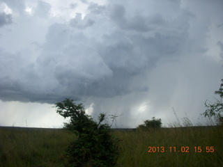 279 8f2. Uganda - bus ride back to Chobe Safari Resort - big storm