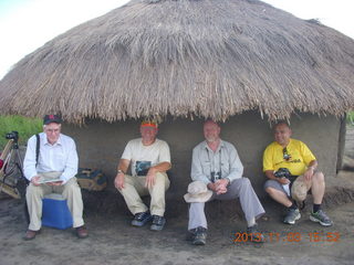 92 8f3. Uganda - eclipse site - four of us including Adam